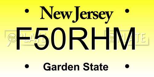 F50RHM New Jersey License Plate