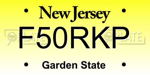 F50RKP New Jersey License Plate