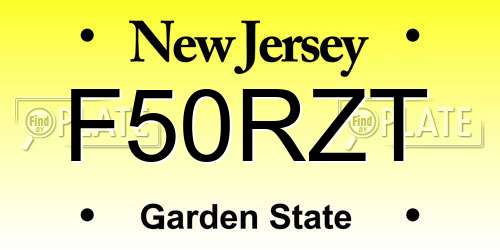 F50RZT New Jersey License Plate