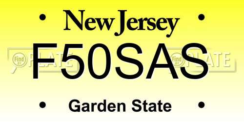 F50SAS New Jersey License Plate