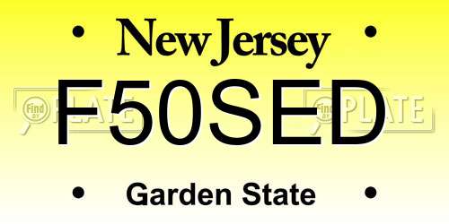 F50SED New Jersey License Plate
