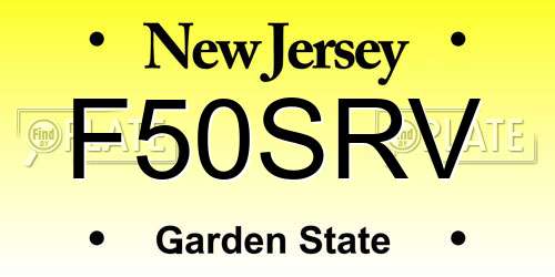 F50SRV New Jersey License Plate