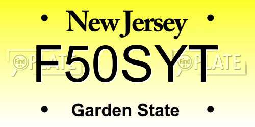 F50SYT New Jersey License Plate