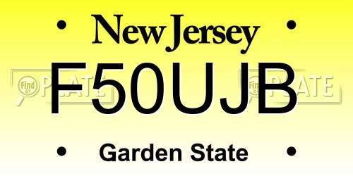 F50UJB New Jersey License Plate