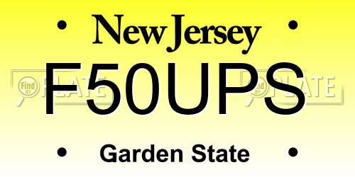 F50UPS New Jersey License Plate