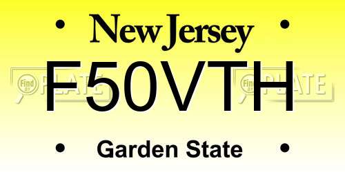 F50VTH New Jersey License Plate