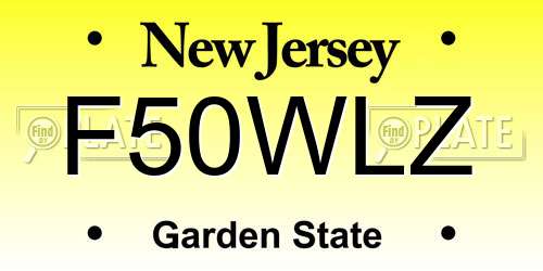 F50WLZ New Jersey License Plate