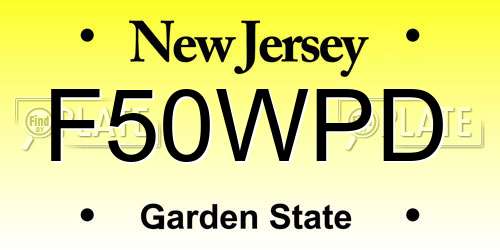 F50WPD New Jersey License Plate