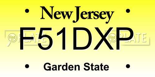 F51DXP New Jersey License Plate