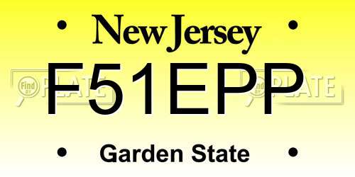 F51EPP New Jersey License Plate