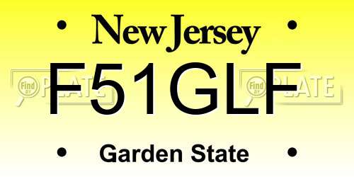 F51GLF New Jersey License Plate
