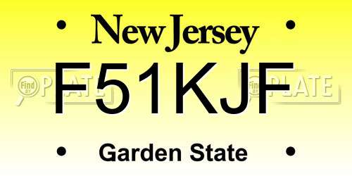 F51KJF New Jersey License Plate