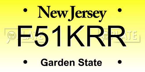 F51KRR New Jersey License Plate