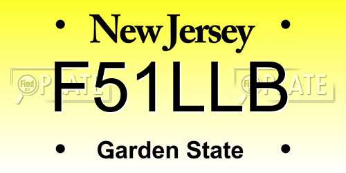 F51LLB New Jersey License Plate