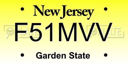 F51MVV New Jersey License Plate