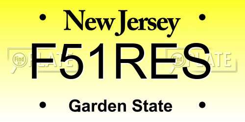 F51RES New Jersey License Plate