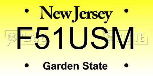 F51USM New Jersey License Plate