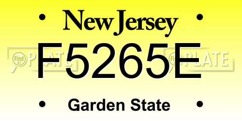 F5265E New Jersey License Plate