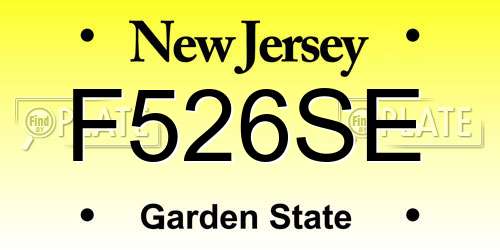 F526SE New Jersey License Plate