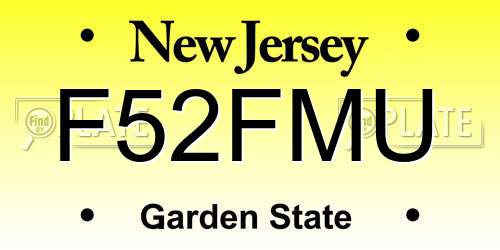 F52FMU New Jersey License Plate