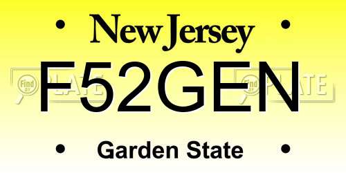 F52GEN New Jersey License Plate