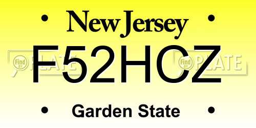 F52HCZ New Jersey License Plate