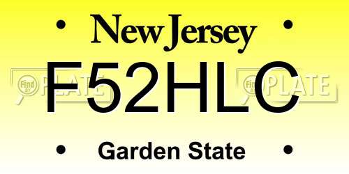 F52HLC New Jersey License Plate