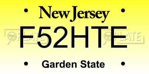 F52HTE New Jersey License Plate