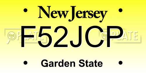 F52JCP New Jersey License Plate