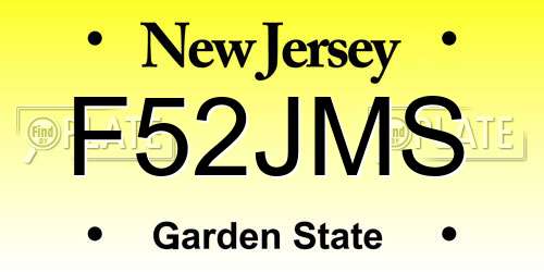 F52JMS New Jersey License Plate