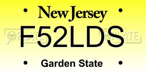 F52LDS New Jersey License Plate