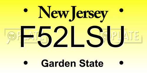 F52LSU New Jersey License Plate