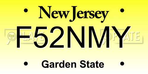 F52NMY New Jersey License Plate