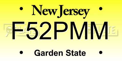 F52PMM New Jersey License Plate