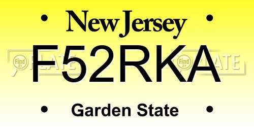 F52RKA New Jersey License Plate