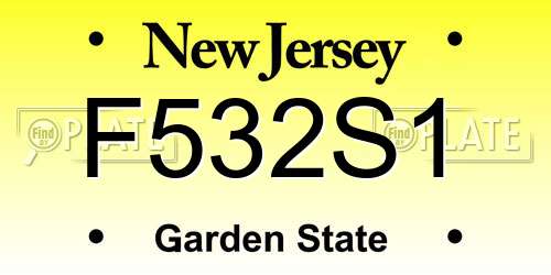 F532S1 New Jersey License Plate