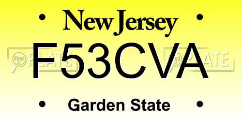 F53CVA New Jersey License Plate