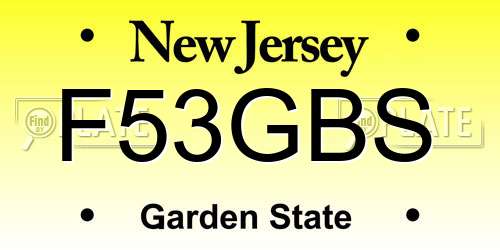 F53GBS New Jersey License Plate