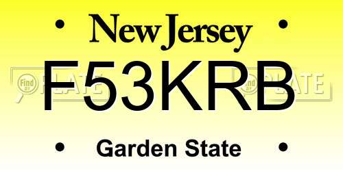F53KRB New Jersey License Plate