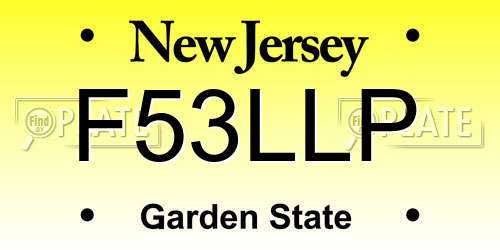 F53LLP New Jersey License Plate