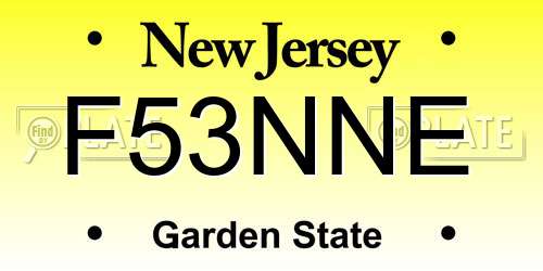 F53NNE New Jersey License Plate