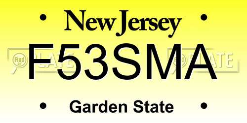 F53SMA New Jersey License Plate