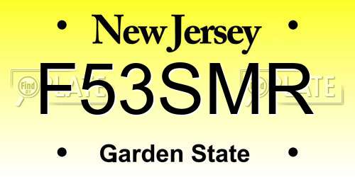 F53SMR New Jersey License Plate