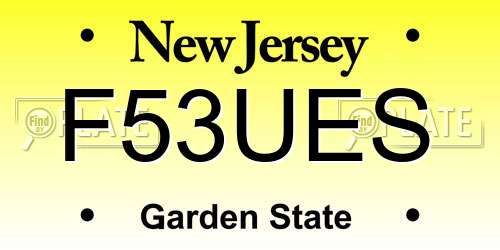 F53UES New Jersey License Plate