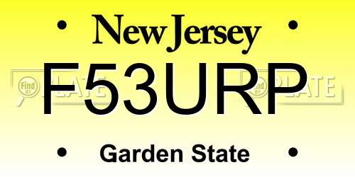 F53URP New Jersey License Plate