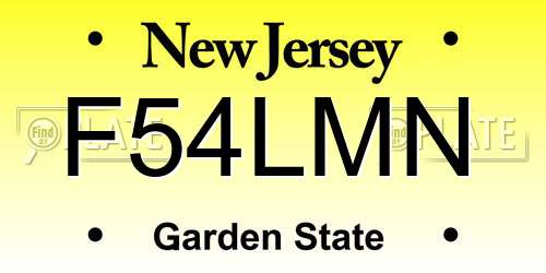 F54LMN New Jersey License Plate