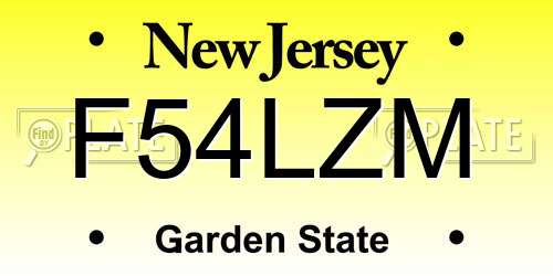 F54LZM New Jersey License Plate