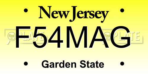 F54MAG New Jersey License Plate