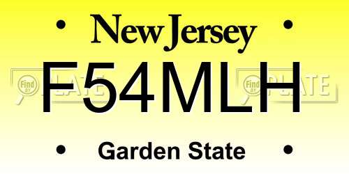 F54MLH New Jersey License Plate