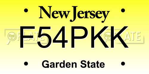 F54PKK New Jersey License Plate